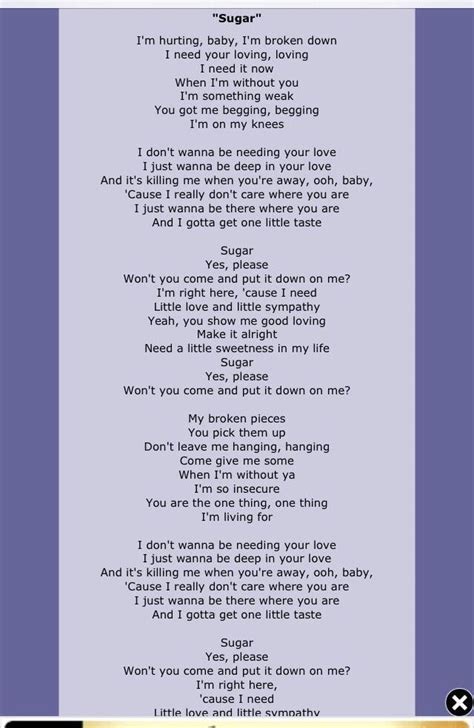 sugar lyrics